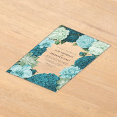 Sage Mint, Ocean Teal & Ice Bluebell Wedding Acryleinladungen (Ablage )