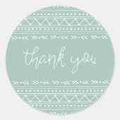Sage Modern Boho Vielen Dank Runder Aufkleber (Vorderseite)