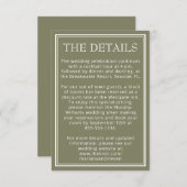 Sage Modern Border Minimalistisch Wedding Begleitkarte (Vorne/Hinten)