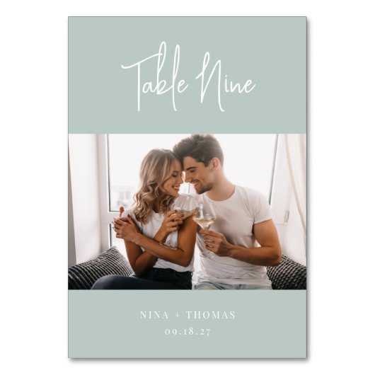 Sage Modern handschriftlich + Klassisches Serif-Fo Tischnummer (Rückseite)