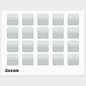 Sage Modern Script Wedding Quadratischer Aufkleber (Blatt)