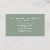 Sage Modern Typografy Nail Artist Visitenkarte (Rückseite)