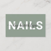 Sage Modern Typografy Nail Artist Visitenkarte (Vorderseite)