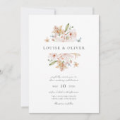Sage Modern Watercolor Floral Lilies Wedding Einladung (Vorderseite)