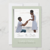 Sage Modern Wedding Foto Save The Date (Vorderseite)