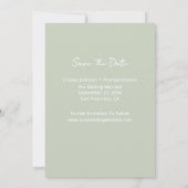 Sage Modern Wedding Foto Save The Date (Rückseite)