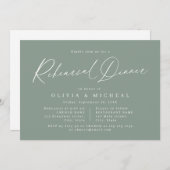 Sage moderne Drehbuch minimalistische Probe Dinner Einladung (Vorne/Hinten)