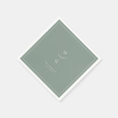 Sage moderne Paar monogramm minimalistische Hochze Serviette (Ecke)