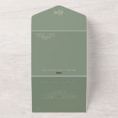 Sage Monogram All in one Wedite Einladung (Außenbereich)