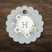 Sage Monogram Boho Blume Personalisiert skaliert Geschenkanhänger