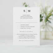 Sage Monogram Classic Wedding RSVP (Stehend Vorderseite)