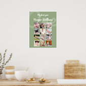 Sage Monthly Foto Baby 1. Geburtstag Poster (Küche)