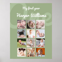 Sage Monthly Foto Baby 1. Geburtstag