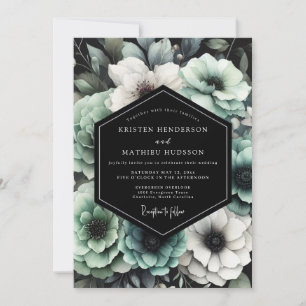 Sage Moody Florale Hochzeit Einladung