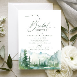 Sage Mountain Forest Rustic Bridal Shower Einladung