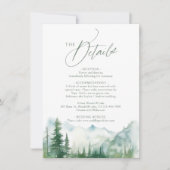 Sage Mountain Forest Rustic QR code Details Mitteilungskarte (Vorderseite)