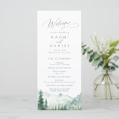 Sage Mountain Forest Rustic Wedding Programs Menükarte (Stehend Vorderseite)