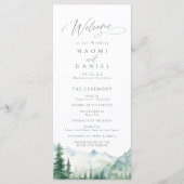 Sage Mountain Forest Rustic Wedding Programs Menükarte (Vorderseite)