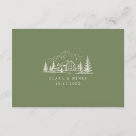 Sage Mountain Hochzeits-QR-Code-RSVP-Karte Begleitkarte
