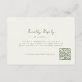 Sage Mountain Hochzeits-QR-Code-RSVP-Karte Begleitkarte (Rückseite)