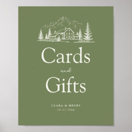 Sage Mountain Hochzeitskarten Geschenke Schild