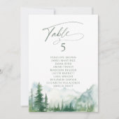 Sage Mountain table number seating chart Einladung (Vorderseite)