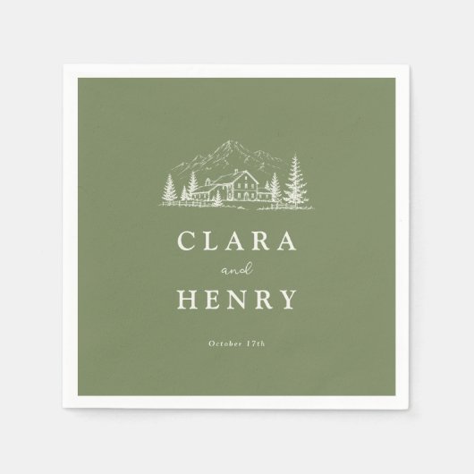 Sage Mountain Wedding Napkins Serviette (Vorderseite)