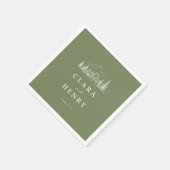 Sage Mountain Wedding Napkins Serviette (Ecke)