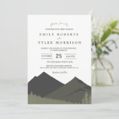 Sage Mountain Woodland Forest Wedite Einladung (Stehend Vorderseite)