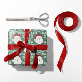 Sage Mr. & Mrs. Claus Christmas Wrapping Paper  Geschenkpapier