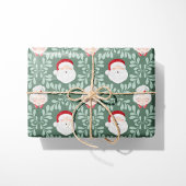 Sage Mr. & Mrs. Claus Christmas Wrapping Paper Geschenkpapier
