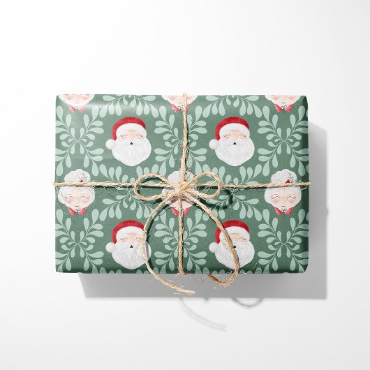 Sage Mr. & Mrs. Claus Christmas Wrapping Paper  Geschenkpapier