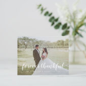 Sage Multi Foto Handschrift Danke Hochzeit Postkarte (Stehend Vorderseite)