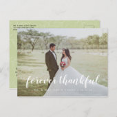 Sage Multi Foto Handschrift Danke Hochzeit Postkarte (Vorne/Hinten)