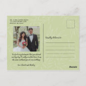 Sage Multi Foto Handschrift Danke Hochzeit Postkarte (Rückseite)