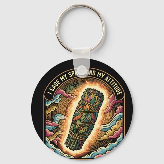Sage My Space and My Attitude Smudging Cleansing A Schlüsselanhänger (Rückseite)
