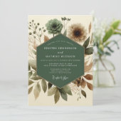 Sage Naturalist Meadow Wedding Einladung (Stehend Vorderseite)