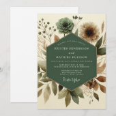Sage Naturalist Meadow Wedding Einladung (Vorne/Hinten)