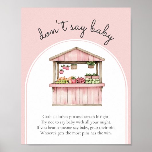 Sage nicht, Baby Bauern Market Baby Shower Game Poster (Vorne)