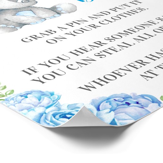 Sage nicht Baby Button Game Elephant Baby Boy Show Poster (Ecke)