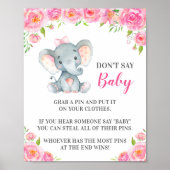 Sage nicht Baby Button Game Elephant Baby Girl Sho Poster (Vorne)