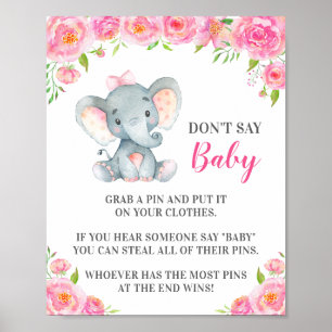Sage nicht Baby Button Game Elephant Baby Girl Sho Poster