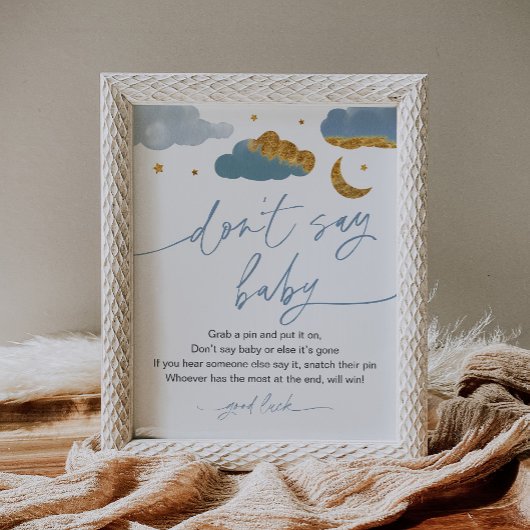 Sage nicht Baby Game Twinkle Star Baby Shower Boy Poster