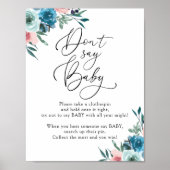 Sage nicht Baby Pink und Blue Game Sign Poster (Vorne)