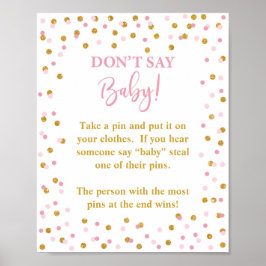 Sage nicht Baby Shower Game Sign Pink & Gold Poster