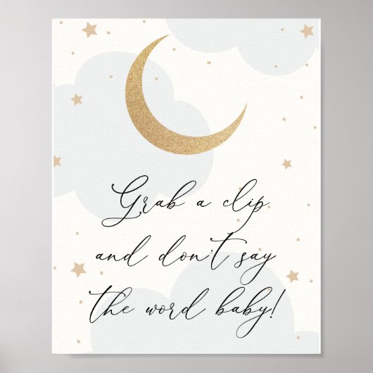 Sage nicht Baby Shower Moon Twinkle Star Poster (Vorne)