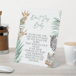 Sage nicht Baby Sign Boy Safari Jungle Baby Dusche Sockelschild