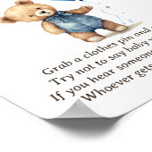Sage nicht Baby Teddy Bear Baby Boy Shower Game Poster (Ecke)