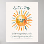 Sage nicht, dass Baby hier das Son Baby Shower Gam Poster (Vorne)