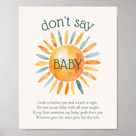 Sage nicht, dass Baby hier das Son Baby Shower Gam Poster